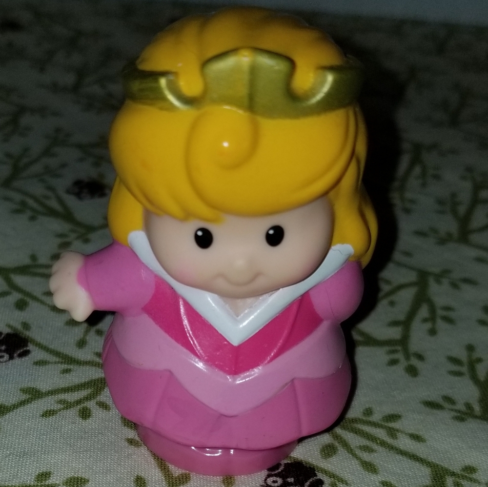 Little People Princess Aurora Sleeping Beauty Figure Pink Gown Gold Crown